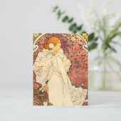 Alphonse Mucha Lady of the Camelias Postcard Postkarte (Stehend Vorderseite)