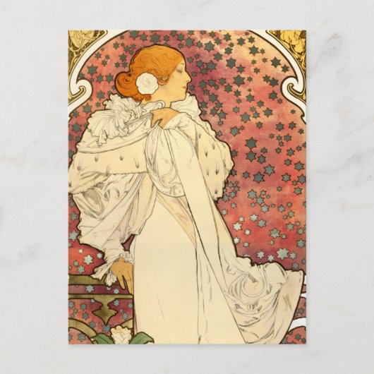 Alphonse Mucha Lady of the Camelias Postcard Postkarte (Vorderseite)