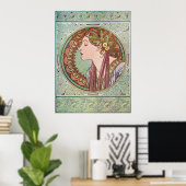Alphonse Mucha Laurel Art Nouveau Poster Print (Heimbüro)