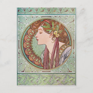 Alphonse Mucha Laurel Art Nouveau Postkarten