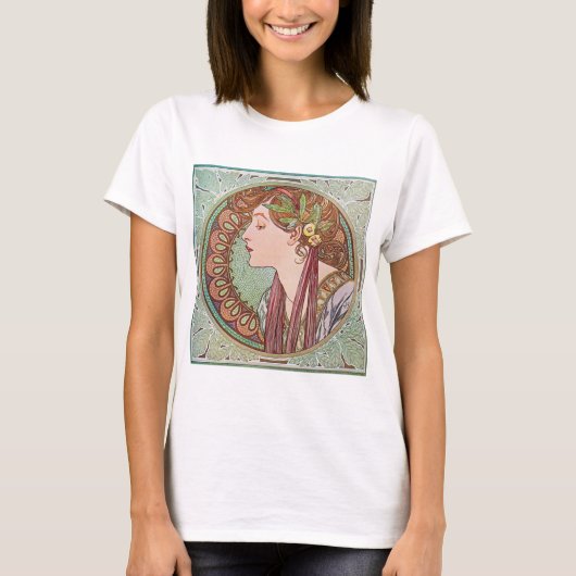 Alphonse Mucha Laurel Art Nouveau Top T - Shirt (Vorderseite)