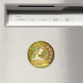 Alphonse Mucha Laurel Magnet (In Situ (Geschirrspüler))