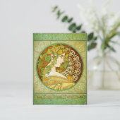 Alphonse Mucha Laurel Postkarte (Stehend Vorderseite)