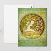Alphonse Mucha Laurel Postkarte (Vorne/Hinten)