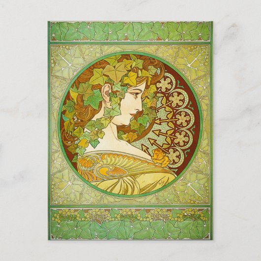 Alphonse Mucha Laurel Postkarte (Vorderseite)