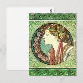 Alphonse Mucha Laurel Postkarte (Vorne/Hinten)