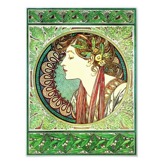 Alphonse Mucha Laurel Print Fotodruck (Vorne)