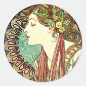Alphonse Mucha Laurel Stickers (Vorderseite)