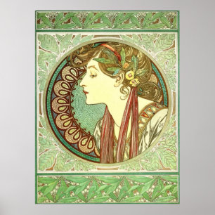 Alphonse Mucha Laurel Vintage Jugendstilgalerie HD Poster
