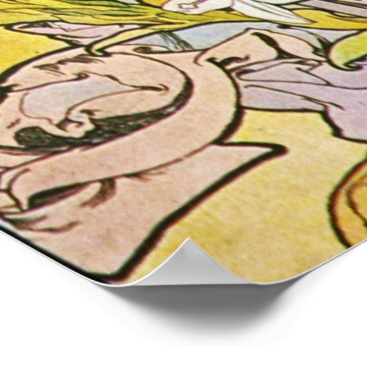 Alphonse Mucha. Le Lys/Lily, 1897 Poster (Ecke)