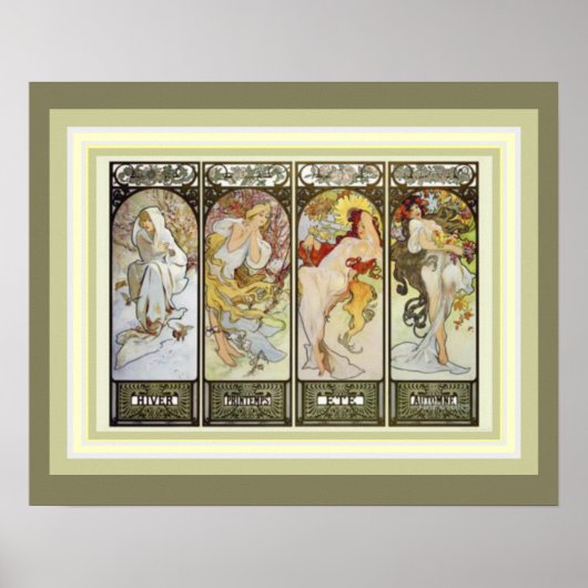 Alphonse Mucha Les Saisons Poster 16 x 20 (Vorne)