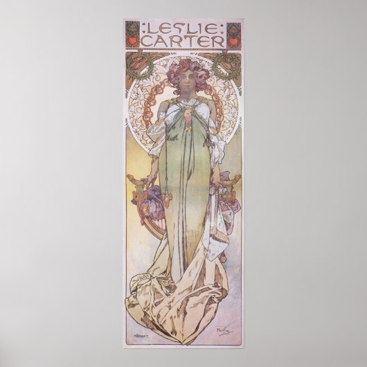 Alphonse Mucha. Leslie Carter, 1908 Poster (Vorne)