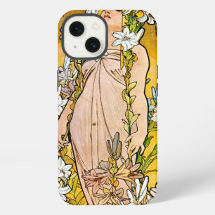 Alphonse Mucha - Lilie - Weißer Rand iPhone Hülle