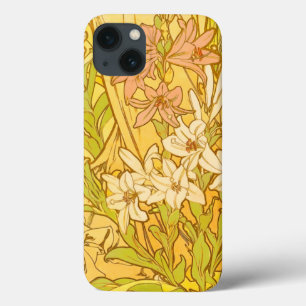 Alphonse Mucha-Lilien-Blumenmuster: Art Nouveau Case-Mate iPhone Hülle