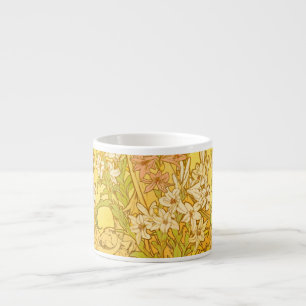 Alphonse Mucha-Lilien-Blumenmuster: Art Nouveau  Espressotasse