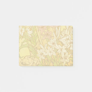 Alphonse Mucha Lilien-Blumenmuster: Art Nouveau  Post-it Klebezettel