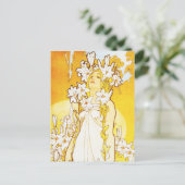 Alphonse Mucha Lily Postcard Postkarte (Stehend Vorderseite)