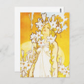 Alphonse Mucha Lily Postcard Postkarte (Vorne/Hinten)