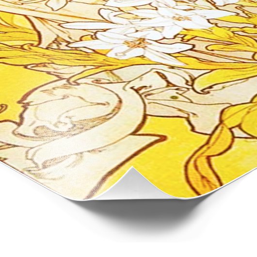 Alphonse Mucha Lily Print Fotodruck (Ecke)