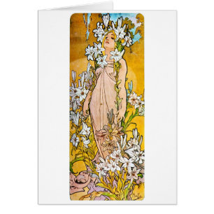 Alphonse Mucha - Lily - weiße Grenze