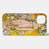 Alphonse Mucha - Lily - weiße Grenze Case-Mate iPhone Hülle (Rückseite (Horizontal))