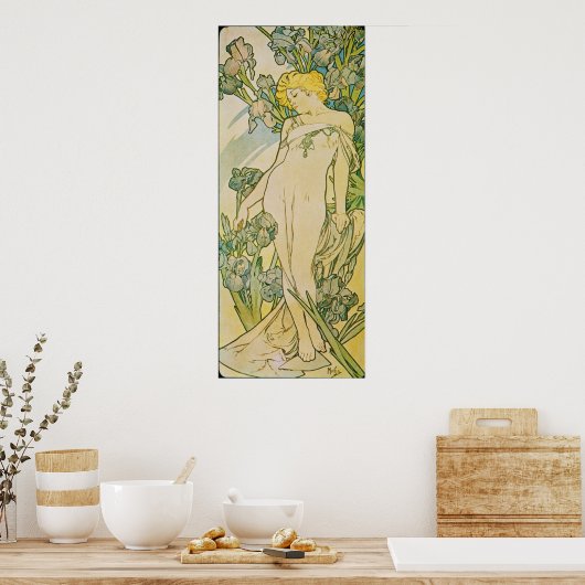 Alphonse Mucha. L'Iris/Iris, 1897 Poster (Küche)