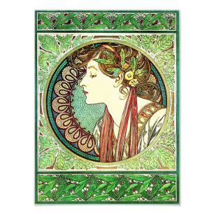Alphonse Mucha Lorbeer-Druck Fotodruck