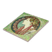 Alphonse Mucha Lorbeer-Kachel Fliese (Seite)