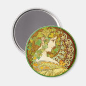 Alphonse Mucha Lorbeer Magnet (Vorderseite/Rückseite)