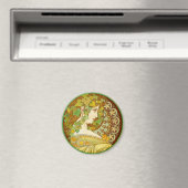 Alphonse Mucha Lorbeer Magnet (In Situ (Geschirrspüler))