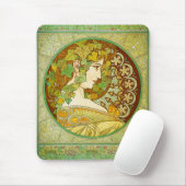 Alphonse Mucha Lorbeer-Mauspad Mousepad (Mit Mouse)