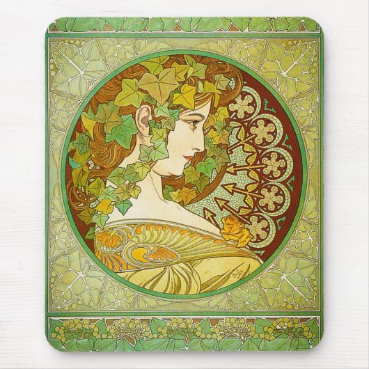 Alphonse Mucha Lorbeer-Mauspad Mousepad (Vorne)