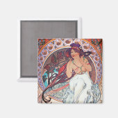 Alphonse Mucha Magnet (Vorderseite/Rückseite)