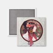 Alphonse Mucha Magnet (Vorderseite/Rückseite)