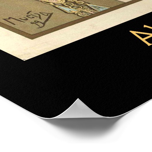 Alphonse Mucha Malerei auf schwarz Poster (Ecke)