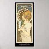 Alphonse Mucha Malerei auf schwarz Poster (Vorne)
