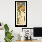 Alphonse Mucha Malerei auf schwarz Poster (Heimbüro)