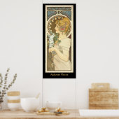 Alphonse Mucha Malerei auf schwarz Poster (Küche)