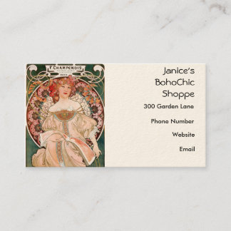 Alphonse Mucha Malerei Visitenkarte