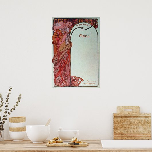Alphonse Mucha Menü Poster (Küche)