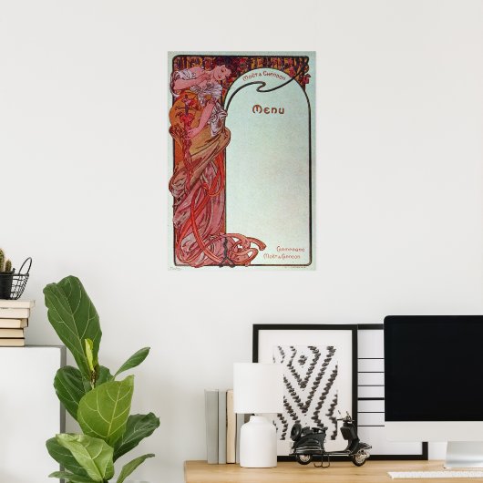 Alphonse Mucha Menü Poster (Heimbüro)