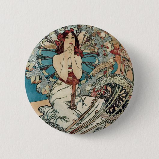 Alphonse Mucha ~ Monaco Monte Carlo Button (Vorderseite)