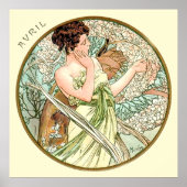 Alphonse Mucha Monat April Poster (Vorne)