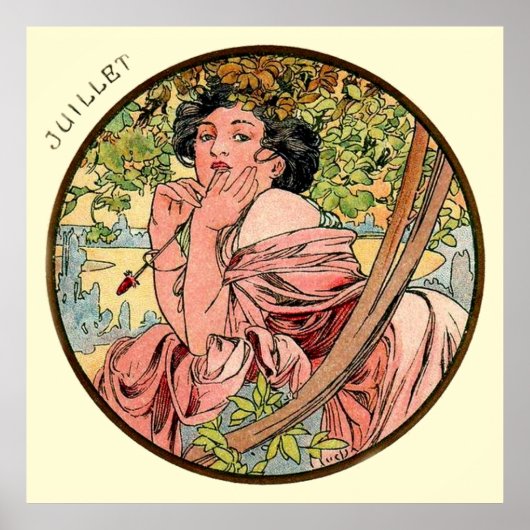 Alphonse Mucha Monat Juli Poster (Vorne)