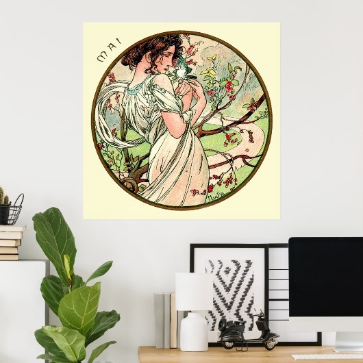 Alphonse Mucha Monat Mai Poster (Heimbüro)