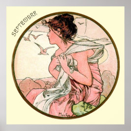 Alphonse Mucha Monat September Poster