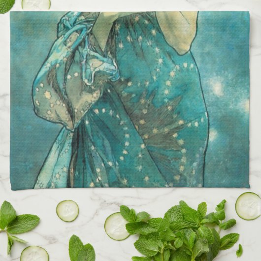 Alphonse Mucha Moonlight Clair De Lune Art Nouveau Handtuch (Gefaltet)