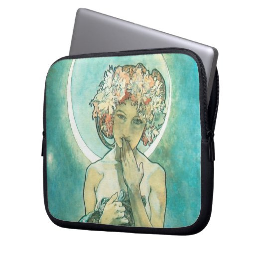 Alphonse Mucha Moonlight Clair De Lune Art Nouveau Laptopschutzhülle (Vorderseite Links)