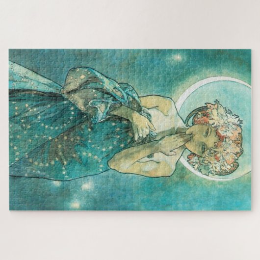 Alphonse Mucha Moonlight Clair De Lune Art Nouveau Puzzle (Horizontal)