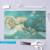 Alphonse Mucha Moonlight Clair De Lune Art Nouveau Seidenpapier (Handwerk)